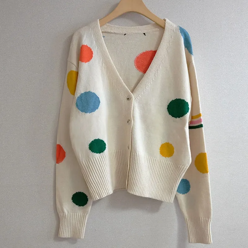 beige cardigan women RealShe Sweters кардиган для женщин с v-образным вырезом и длинными рукавами на пуговицах в горошек женский кардиган осень зима Повседневный кашемировый свитер для женщин - Цвет: beige cardigan women
