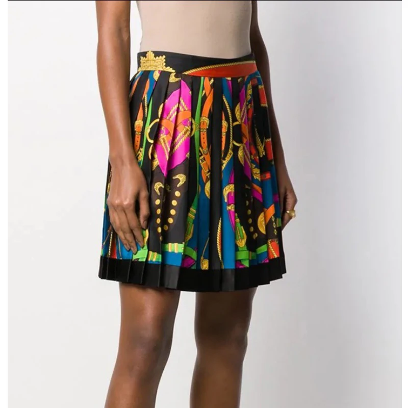 12,5 модная Новая женская плиссированная юбка с принтом