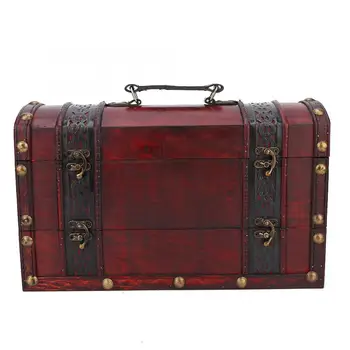 

Packaging Desktop Vintage Wooden Large Capacity Jewelry Box Storage Box Bracelets Rings Container Box for Women Makeup Gift