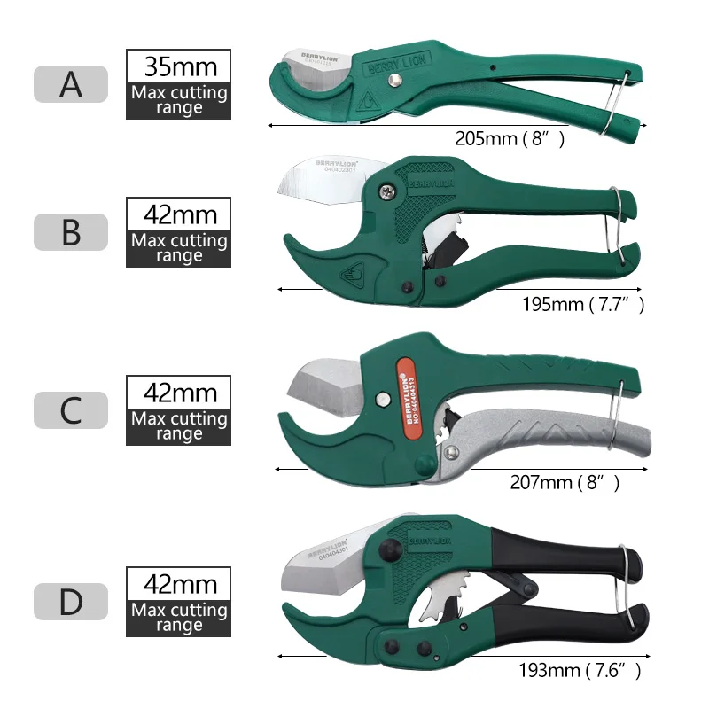 Для резки ПВХ труб ножницы из алюминиевого сплава шланг режущая трубка резак с трещоткой шестерни ножницы для ПВХ/ПУ/ПП/ПЭ ручные инструменты