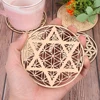 New Chakra Flower of life Natural Symbol  Wood Round Edge Circles Carved Coaster For Stone Crystal Set Home Kitchen DIY Decor ► Photo 3/6