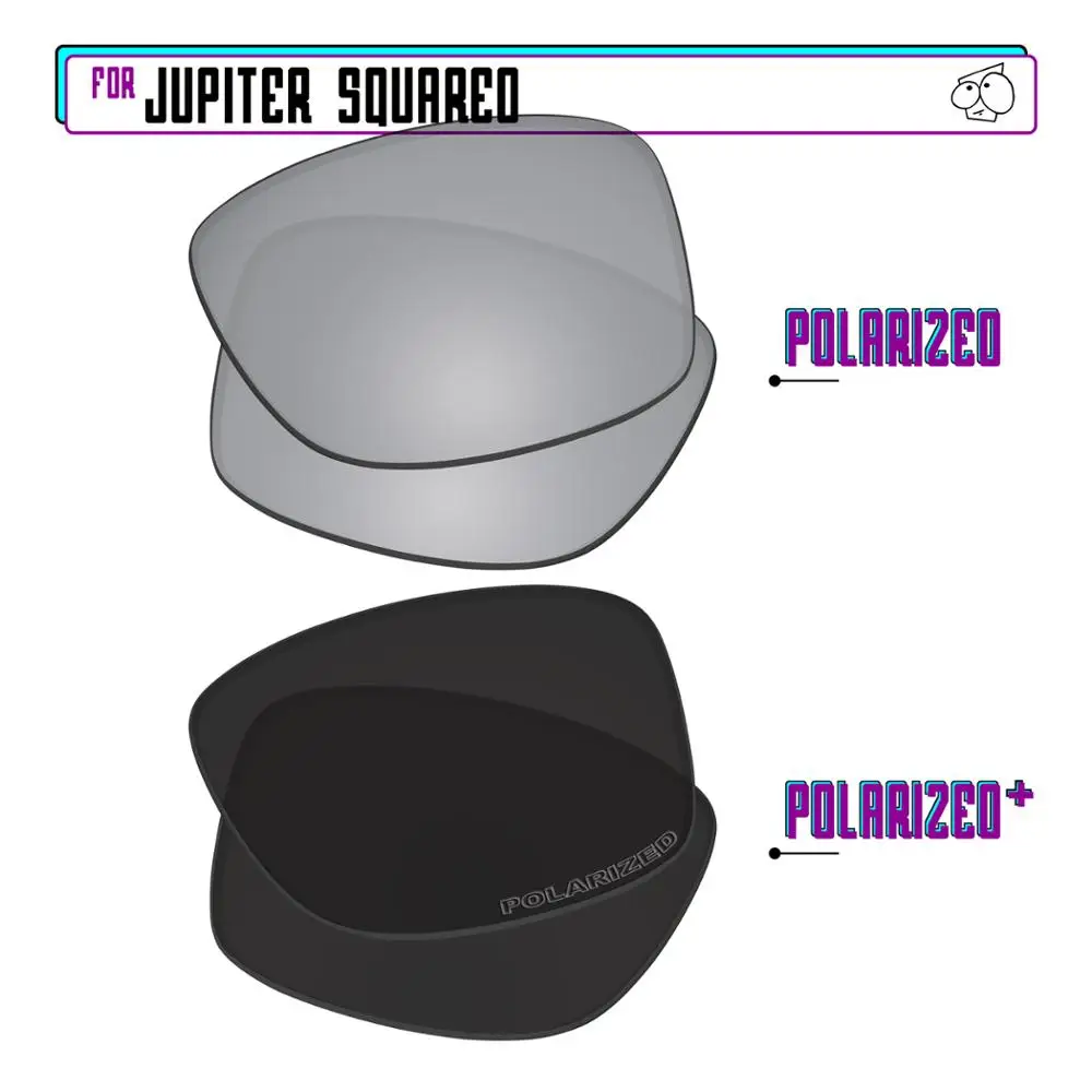 

EZReplace Polarized Replacement Lenses for - Oakley Jupiter Squared Sunglasses - BlackP Plus-Silver P