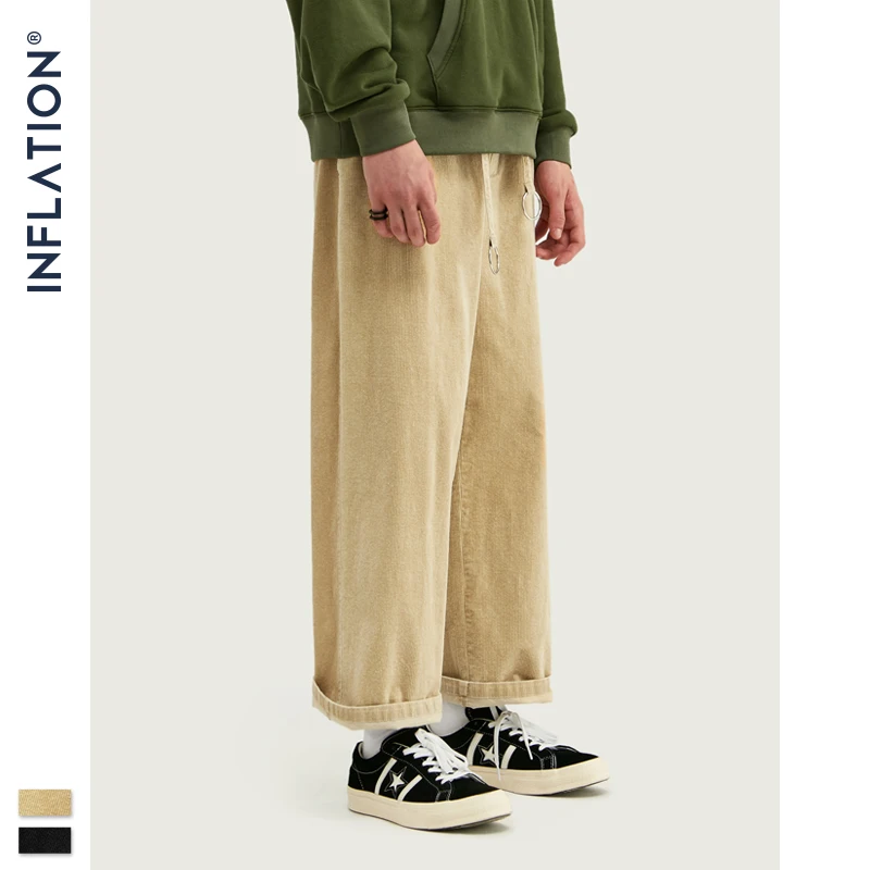 Pantalones inflados de ancha informales de invierno 2020 para hombre, pantalones holgados de pana, pantalones de pana de Color liso para hombre 93330W - AliExpress Ropa de hombre