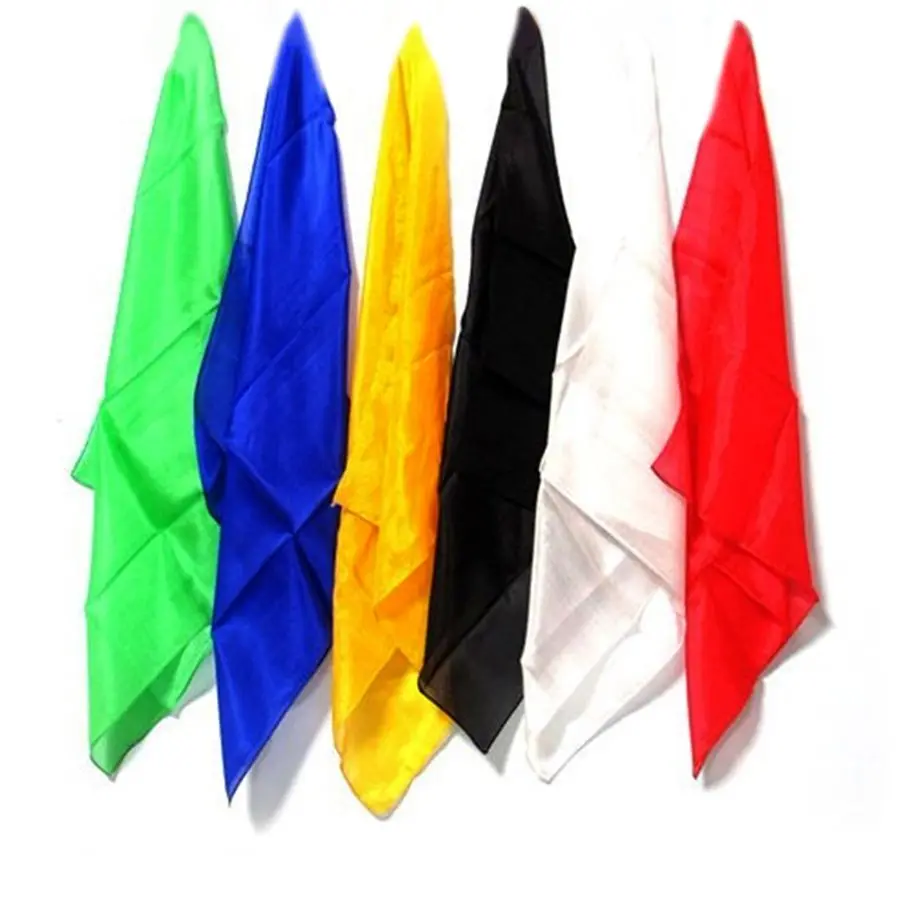 6Pcs Magic Silk 45*45cm Magician Scarf Multicolor Ultra Thin Scarves Magic Tricks Stage Magic Props 2023 ultra thin ice silk scarf women luxury four seasons solid color chiffon scarf summer sunscreen shawl beach hijab neckerchie