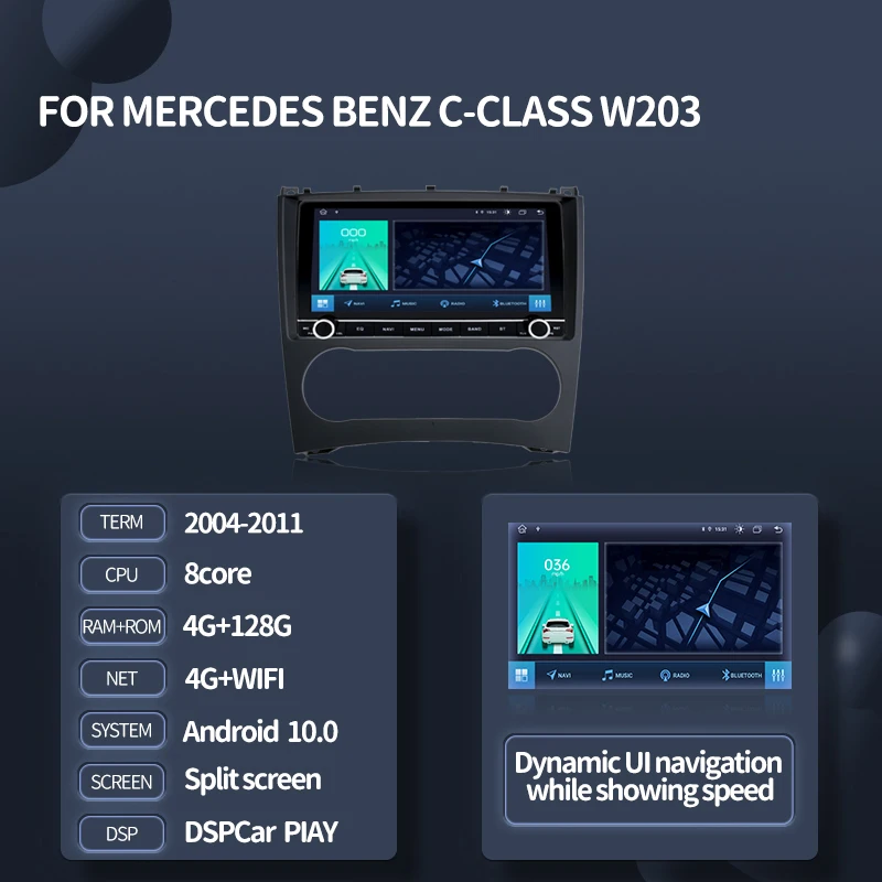 Автомобильный стерео мультимедийный плеер kingchange Octa Core Android 10 0 для Mercedes Benz W203 C Class