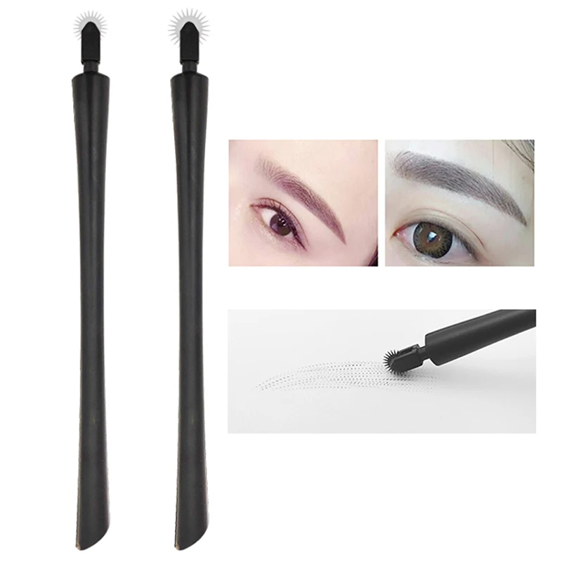 Rodillo de aguja de Microblading desechable, cuchillas de Microblading de Color fácil para ceja difuminada para tatuaje Manual con bolígrafo, tintas de 7mm/10mm