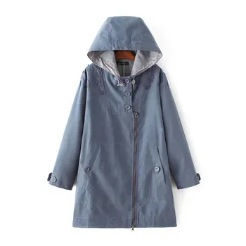 

Women Hooded Loose Casual Windbreaker Coats Women's trench Coat Fashion Pockets decorate outerwear oversized ladies autumn Coat