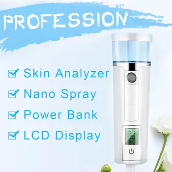 

Digital Skin Analyzer Professional Portable Tester Dry Moisture Oil Content Analysis Facial Sprayer Face Nano Steamer Device SPA