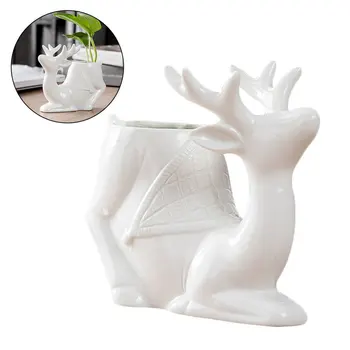 

1pc Flower Pot Cartoon Deer Flowerpot Cartoon Ceramic Planter Ceramic Flower Pot for Home Office Garden