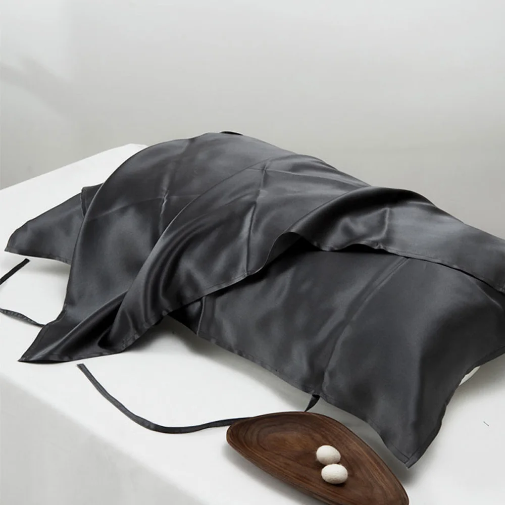 19 Momme Silk Pillow Towel Heavy Silk Pillow Towel 100% Mulberry Satin Pure Color Tie to The 1PC
