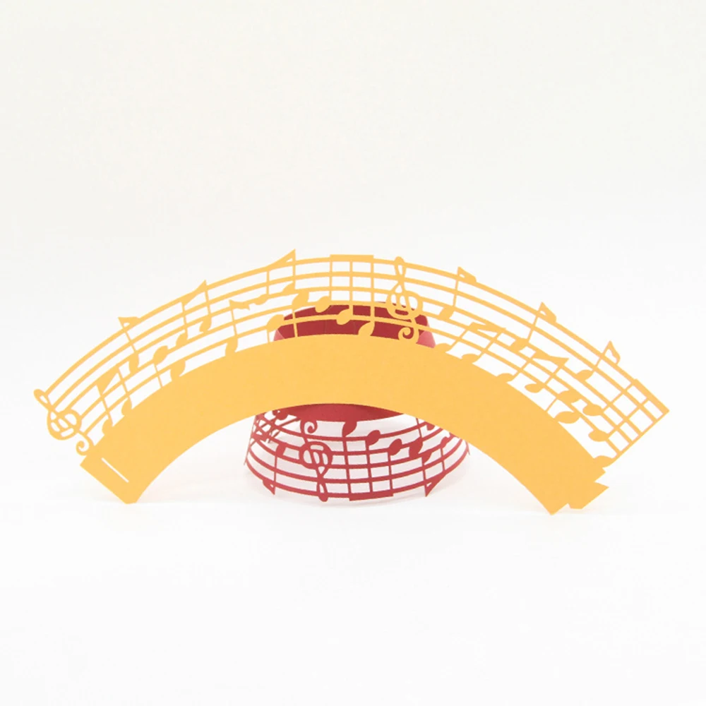 50pcs Music Notes Hollow Dessert Cup Dessert Station Decoration Cup Cake Ice Cream Cup Disposable Party Dessert Decoration Cup
