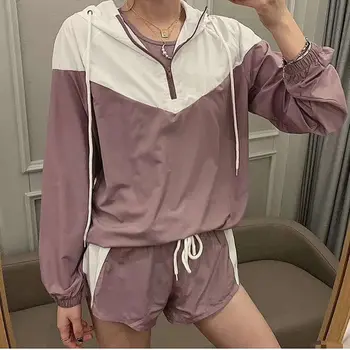 

2020 Product Yoga Jogging Outdoor Exercise Casual Five-Piece Set High Waist Ladies Slim Running Fitness Sportswear Suit SPSU0014