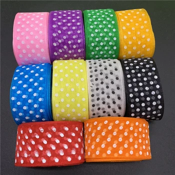 

5Yards 25mm Organza Ribbon Printing Dots Ribbon For Bow Hair Wedding Christmas Decoration Lace Crafts DIY Gift Package
