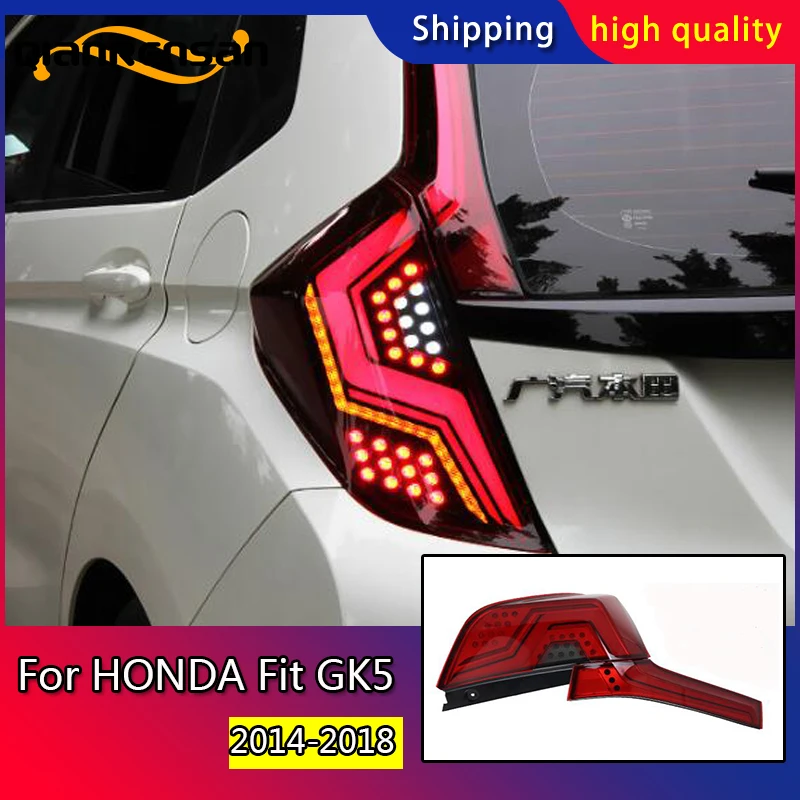 

Car Styling Case For HONDA Fit GK5 Taillights 2014-2018 LED Tail Light LED Rear Lamp DRL+Brake+Reversing+dynamic turn signal