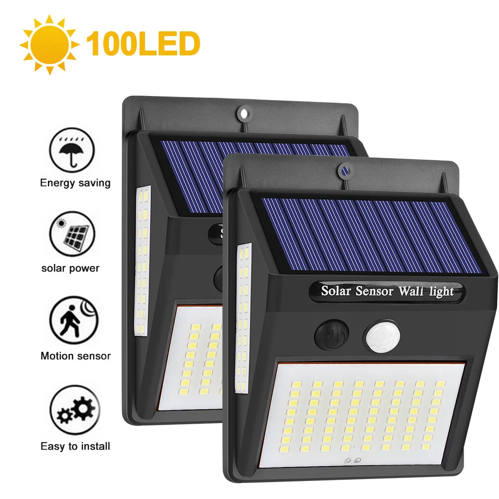 SNEWVIE 100 LED Солнечный Свет наружная Солнечная Лампа PIR датчик движения настенный