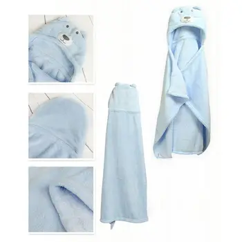 

Newborn Baby Infant Soft Flannel Hooded Blanket Bath Towel Kids Animal Bathrobe U50F