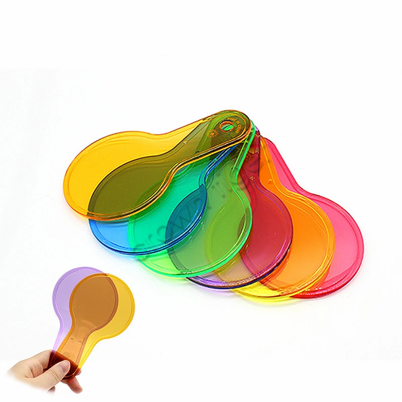 6pcs/set crystal Six Colors Plastic Tablets Children kids Learn Early Color educational Toys Kindergarten Montessori Teaching
