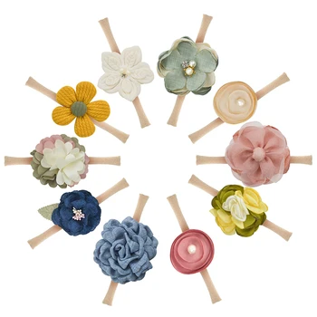 

Toddler Girls Boys Headbands Hair Accessories Newborn Hair Bands Headband On The Head Soft Flower Nylon Hairpin