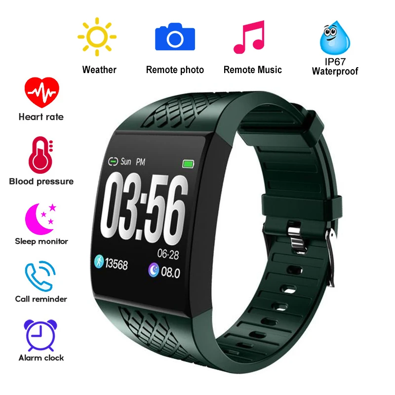 

Large Curved Screen Smart Wristbands Fitness Bracelet Tracker Remote Control Camera Music Smart Band Watch Ergonomic Design New