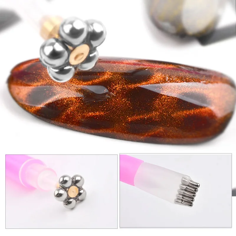 Удобный двуглавый Быстрый магнит для кошачьих глаз гель для ногтей магнитные инструменты для ручки Лак для дизайна ногтей стереотипная палочка 3D линия полосы