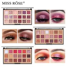 MISS ROSE, 18 цветов, матовые перламутровые блестящие водонепроницаемые тени для век, пигментные тени для век, палитра, макияж, тени для век, палитра TSLM2