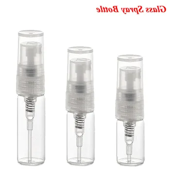 

100pcs/lot Mist Spray Bottle Spray Pump Bottle 2ml 3ml 5ml Travel Refillable Glass Perfume Bottle With Sprayer
