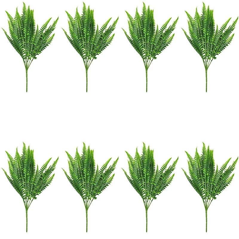 

8 PCS Artificial Flowers Outdoor UV Resistant Plants, 8 Branches Faux Plastic Cornflower Greenery Shrubs Plants Indoor Outdoor H