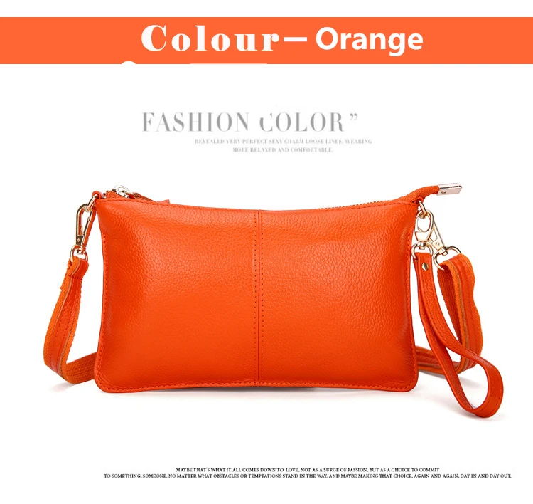 Clutch Bag Genuine Real Soft Leather Solid Colours Stylish Bags