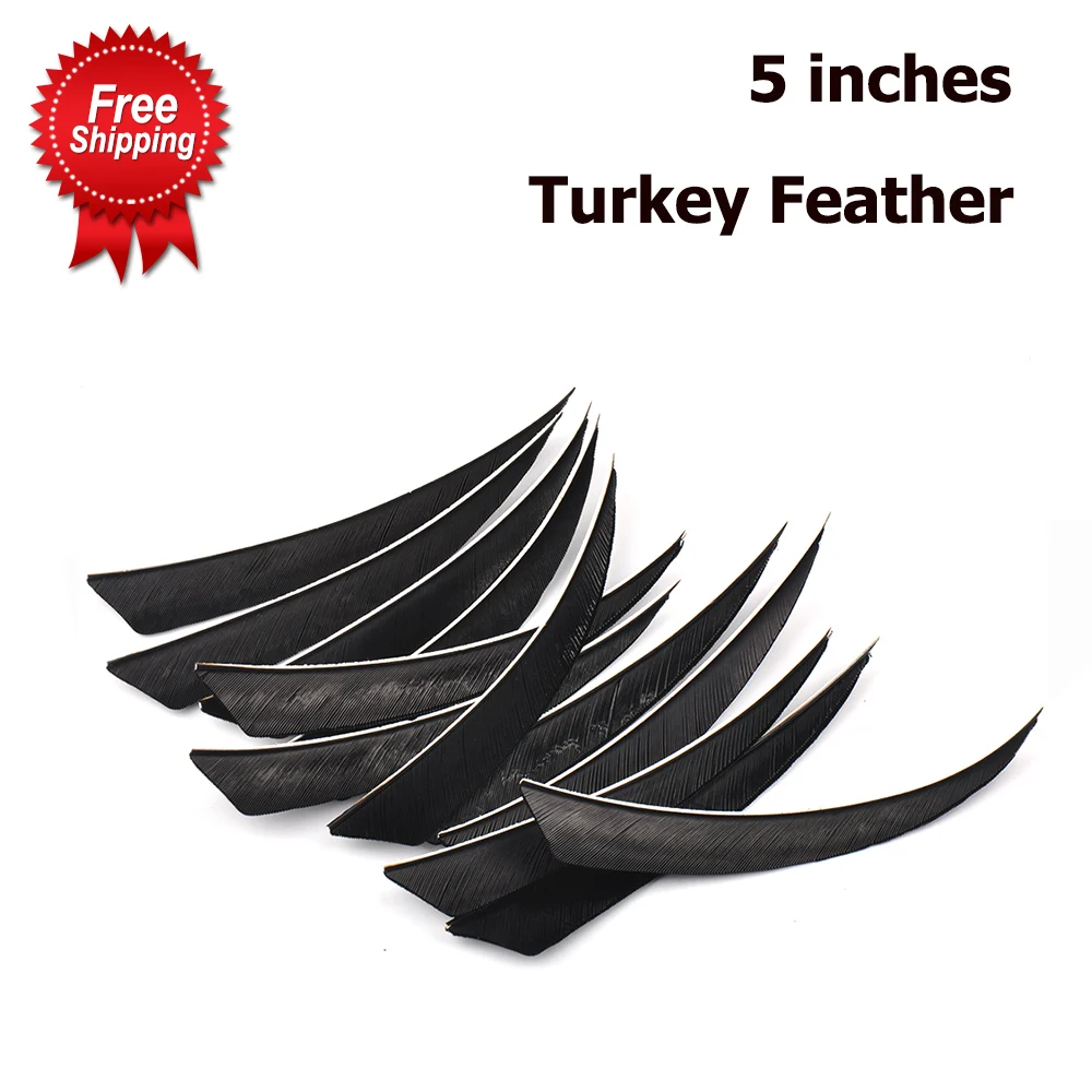 5 дюймов черные индейки перо Fletching стрелы DIY стрельба из лука для стрельбы