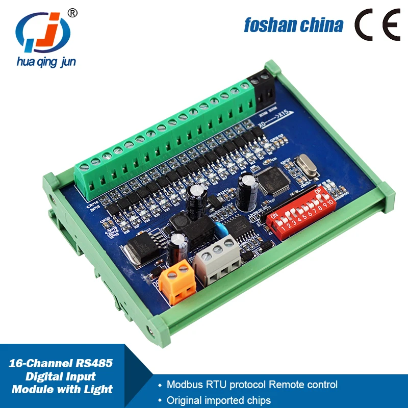 Huqingjun 16-ä RS485   Է    24VDC, plc Led Modbus RTU   