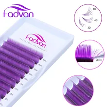 Fadvan цветные ресницы для наращивания объема Easy Fan, 1 чехол, красный/зеленый/синий/коричневый цвет, авто наращивание ресниц