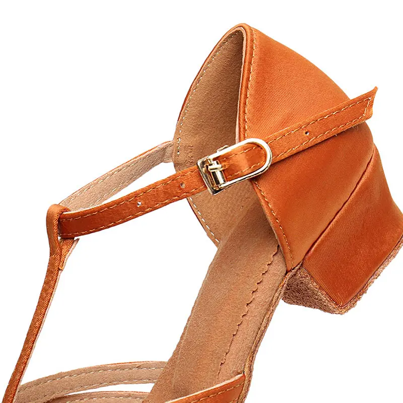 Children Girls Salsa Dance Shoes Kids Latin Tango Dance Shoes Low Heels 3.5cm Soft Sole Women Ballroom Dancing Shoes Sandals 6