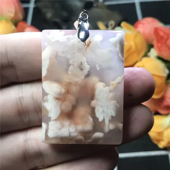 

Natural Cherry Agate Pendant Jewelry For Men Women Lady Crystal 925 Silver 41x29x8mm Beads Stone Fashion Necklace Pendant AAAAA