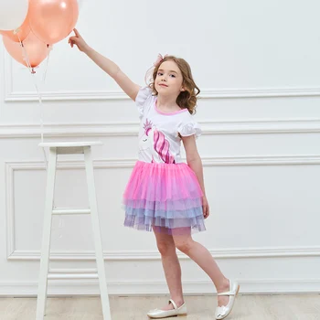 

Girls Unicorn Tutu Dress Kids Sequined Princess Vestido Girls Birthday Party Dress Children Summer Unicorn Costumes