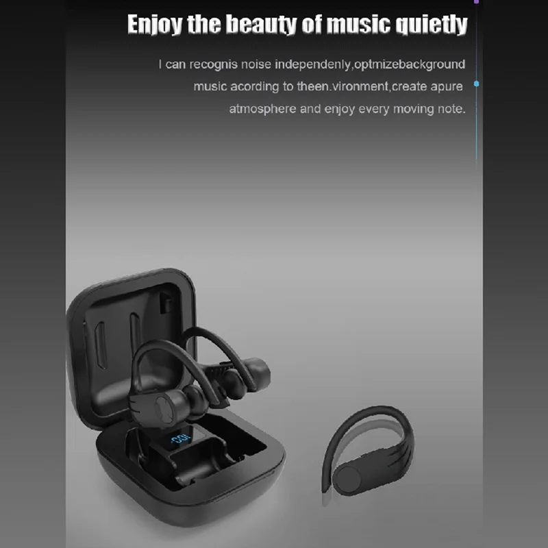 B1 Спортивная Bluetooth гарнитура цифровой дисплей Висячие Наушники Tws 5,0 беспроводная Bluetooth гарнитура