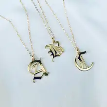 Old English Style Custom Capital Initial A-Z Letter Pendant Necklaces Beauty Vintage Font Personalized Necklace For Men Jewelry