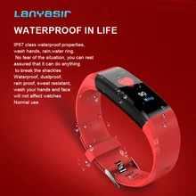 Lanyasir 115 плюс Bluetooth Смарт часы монитор сердечного ритма Смарт-часы фитнес-трекер Браслет Водонепроницаемый Смарт-браслет 115