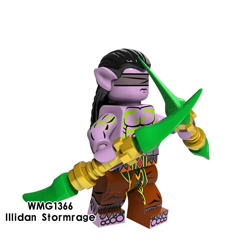 50 шт./лот, строительные блоки Anduin Wrynn Jaina Rexxar Medivh Thrall Sylvanas Windrunner Illidan, игрушки для детей - Цвет: Цвет: желтый