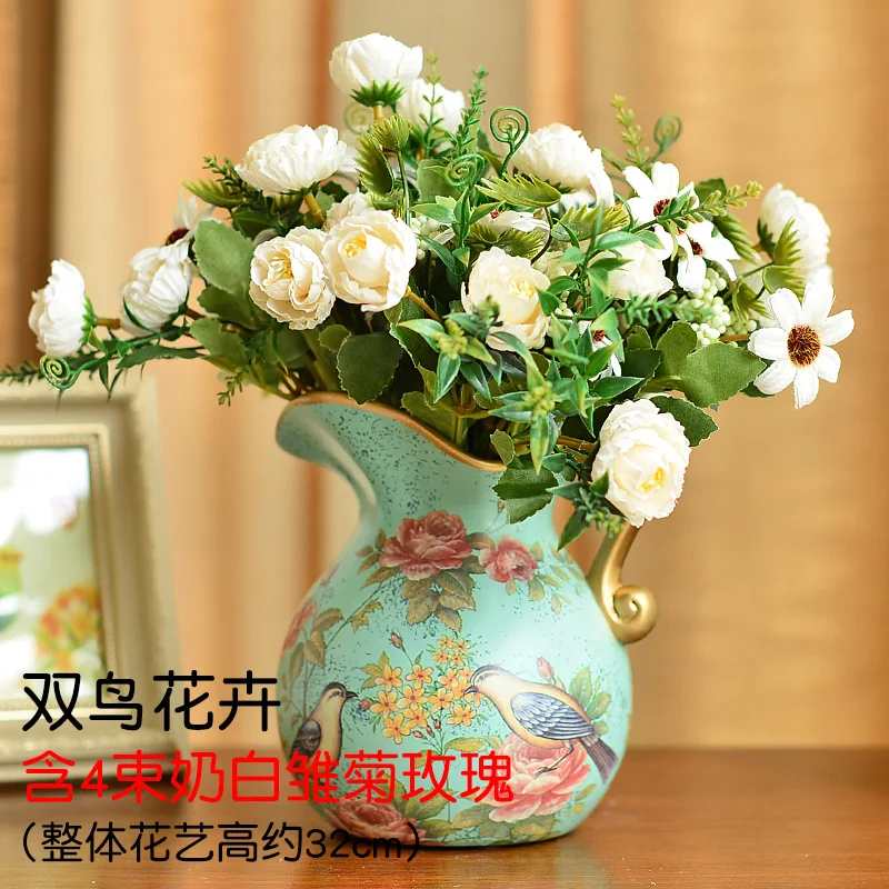 Мерфи керамические украшения, современный цветочный флакон, художественное украшение для гостиной, имитация цветов, художественный костюм, сухие цветы - Цвет: vase flower