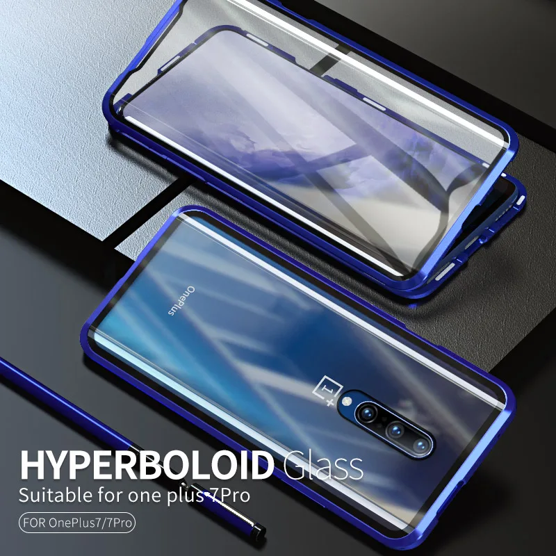 9H чехол из закаленного стекла для Oneplus 7 Pro 6t 6 Магнитный чехол для One Plus 7Pro Передний+ задний двухсторонний экран 360 Полный корпус caqa
