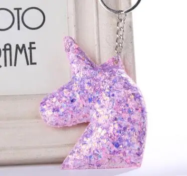

Cute Unicorn Keychain Glitter Pompom Sequins Key Ring Gifts for Women Llaveros Mujer Charms Car Bag Accessories Key Chain