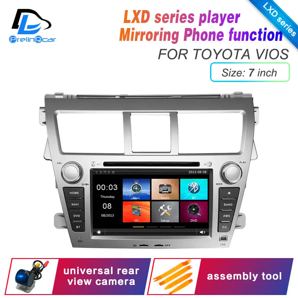 Android 9,0 DSP 4G Lte мультимедийный dvd-плеер для TOYOTA Vios 2008- лет Автомобильный подголовник монитор Радио Стерео навигационная система - Цвет: LXD 7inch  Vios