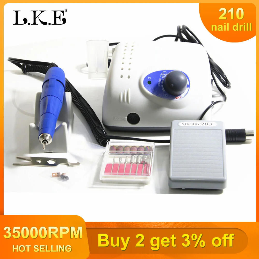 Billige 35000 RPM Elektrische Schneider Für Maniküre Nagel Bohren Starke 210 Zubehör Nail art Ausrüstung Maniküre Bohrer Nail art Werkzeuge