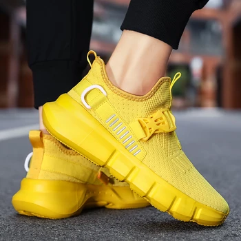 

New Trend Casual Shoes Men Light Weight Solid Sneakers Men Summer Green Yellow Men Trainers Shoes Fashion EVA Zapatillas