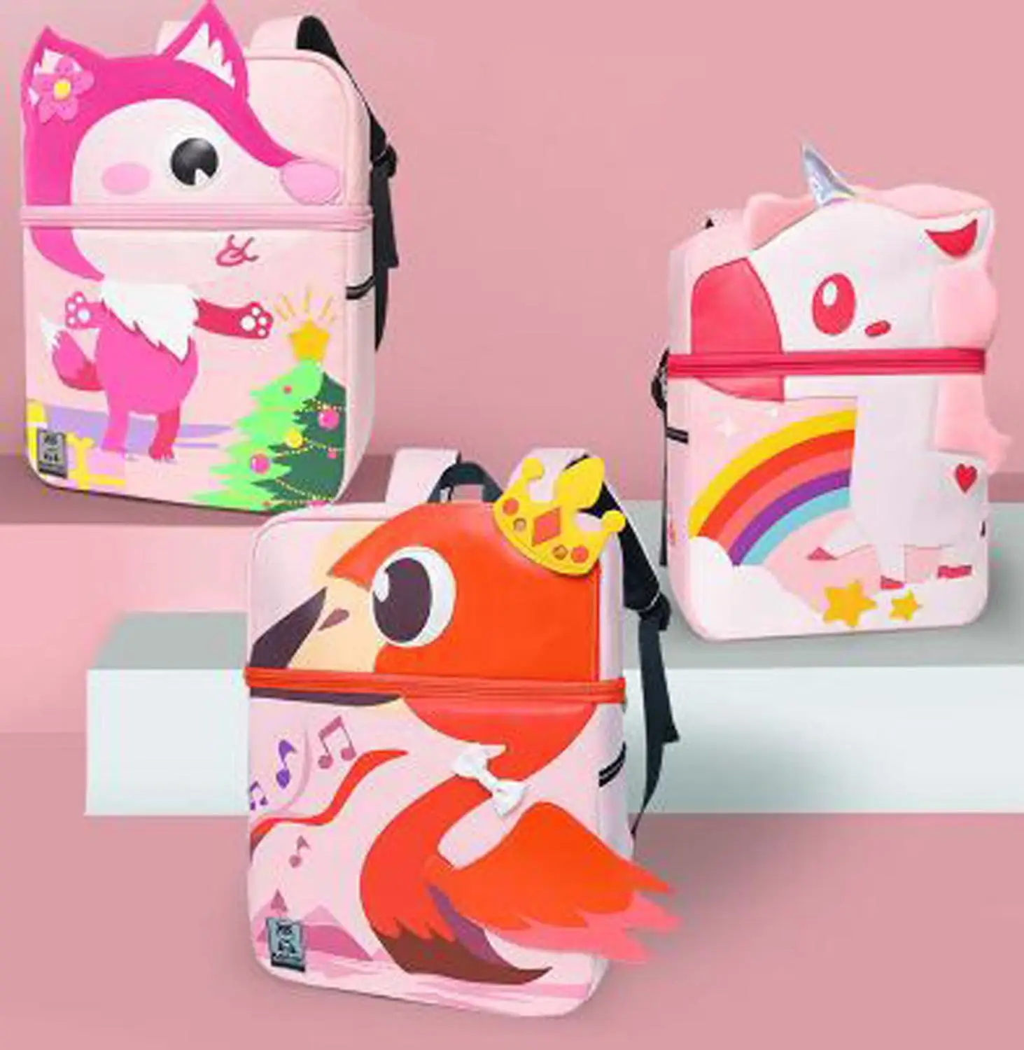 Joyloading 3D милый мультфильм животных Детский рюкзак - Цвет: Оранжевый