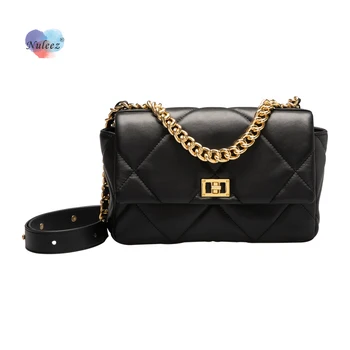 

Nuleez bag women leather cow skin diamond lattice high quality C criss-cross shoulder bag new collection
