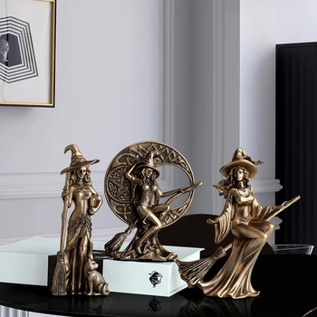 

Witch Set Of 3pcs Resin Art Nordic Decoration Lliving Room Bar Count Home Accessories Home Decoration Ornamental Figurines