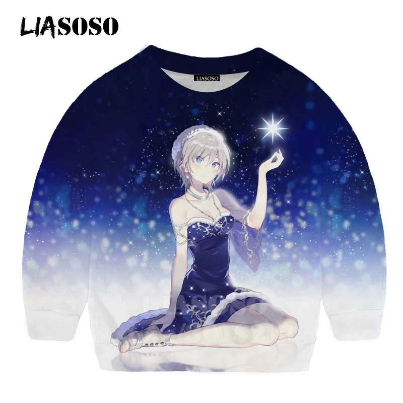 Новинка; детская толстовка с капюшоном и объемным принтом героев мультфильма «идол мастер Золушка»; свитер с аниме для девочек детский топ для мальчиков и девочек; Детский свитер для подростков; B173-15 - Цвет: 22
