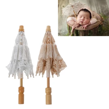 

DHL 100pc Newborn Baby Photography Props Lace Umbrella Infant Studio Shooting Over Hat Photo Accessorries