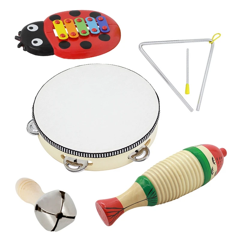  5 Set Orff Musical Instruments Set Children Early Childhood Music Percussion Toy Combination Kinder - 4000381589613